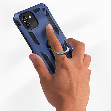 Avis Avizar Coque pour Samsung Galaxy A03 Antichoc Bi-matière Bague Support Vidéo  bleu nuit