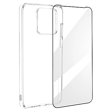 Bigben Coque pour Motorola Moto G84 Silicone Souple Verre Trempé Dureté 9H Transparent