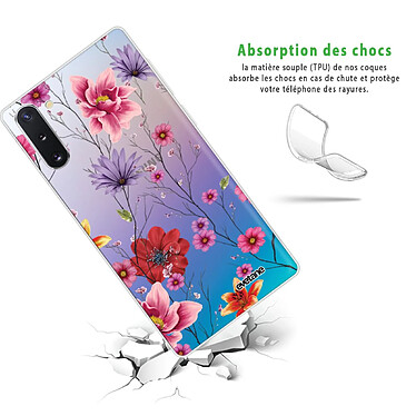 Avis Evetane Coque Samsung Galaxy Note 10 360 intégrale transparente Motif Fleurs Multicolores Tendance