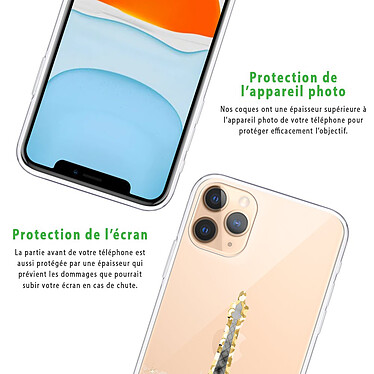 LaCoqueFrançaise Coque iPhone 11 Pro silicone transparente Motif Illumination de paris ultra resistant pas cher