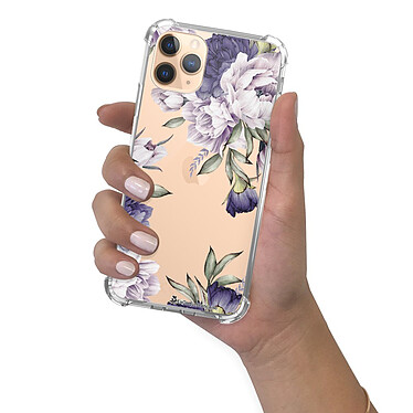 LaCoqueFrançaise Coque iPhone 11 Pro anti-choc souple angles renforcés transparente Motif Pivoines Violettes pas cher
