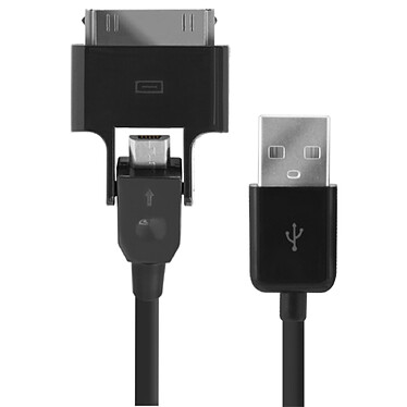 BigBen Connected Câble USB/micro USBavec adaptateur 30 broches Noir