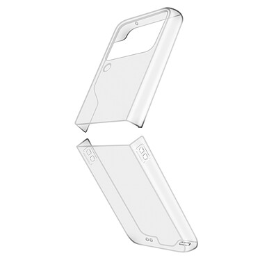 Avizar Coque pour Samsung Galaxy Z Flip 4 5G en 2 Parties Polycarbonate Rigide Transparent