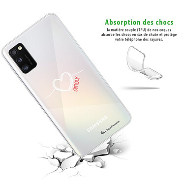 Avis LaCoqueFrançaise Coque Samsung Galaxy A41 360 intégrale transparente Motif Coeur Blanc Amour Tendance