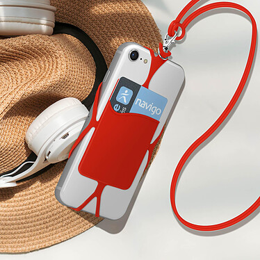 Acheter Avizar Coque Cordon Universelle pour Smartphone avec Porte-carte  Rouge