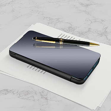 Avizar Housse Huawei P smart 2020 Étui Clapet translucide Design Miroir Support noir pas cher
