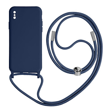 Avizar Coque Cordon pour iPhone XS Max Semi-rigide Lanière Tour du Cou 80cm  Bleu