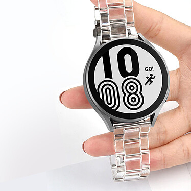 Avis Avizar Bracelet Galaxy Watch 4 20mm à Maillons en Résine transparent Fermoir métallique