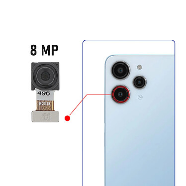 Avis Clappio Caméra Arrière Capteur Ultra Grand angle 8MP pour Xiaomi Redmi 12 Noir