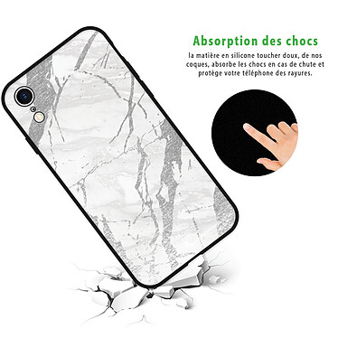 Avis LaCoqueFrançaise Coque iPhone Xr Silicone Liquide Douce noir Marbre gris