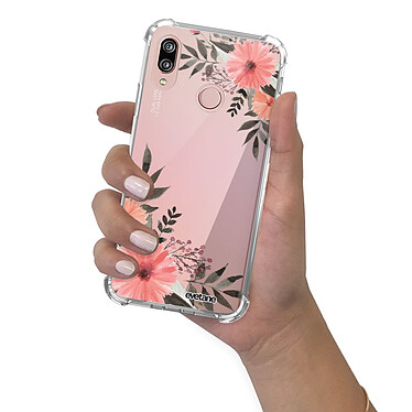 Evetane Coque Huawei P20 Lite anti-choc souple angles renforcés transparente Motif Fleurs roses pas cher