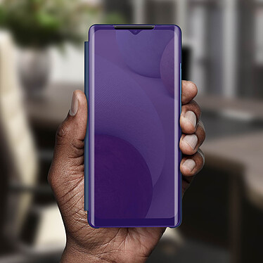 Acheter Avizar Housse pour Samsung Galaxy A12 Clapet translucide Design Miroir Support Vidéo violet