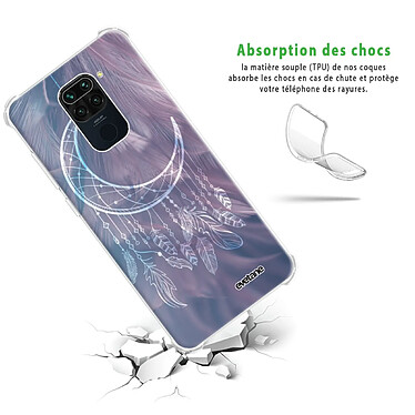 Avis Evetane Coque Xiaomi Redmi Note 9 anti-choc souple angles renforcés transparente Motif Lune Attrape Rêve