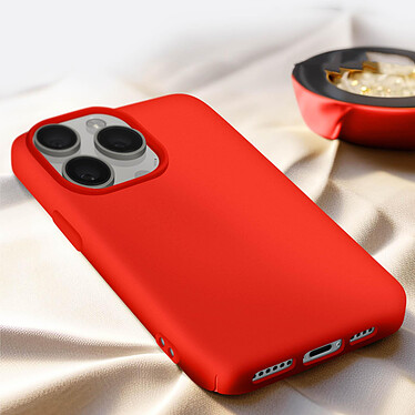 Acheter Avizar Coque pour iPhone 15 Pro Max Silicone Premium Semi rigide Finition Mate Douce  Rouge