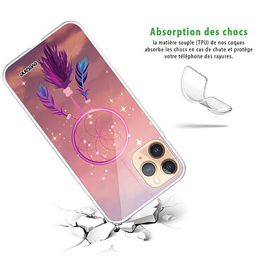 Avis Evetane Coque iPhone 11 Pro silicone transparente Motif Attrape rêve rose ultra resistant