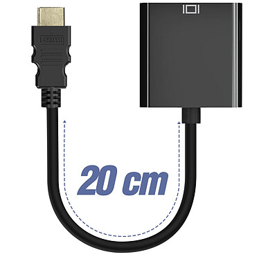 Avis Avizar Adaptateur HDMI Mâle vers VGA Femelle Qualité Image HD 1080p Compact 20cm  Noir
