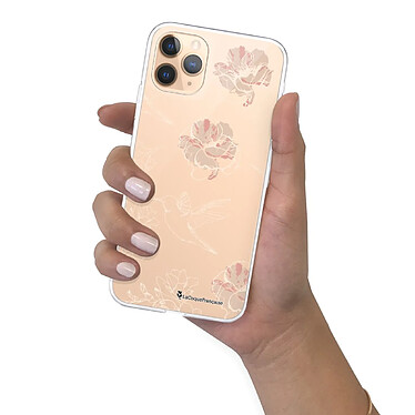 LaCoqueFrançaise Coque iPhone 11 Pro Max 360 intégrale transparente Motif Fleurs Blanches Tendance pas cher