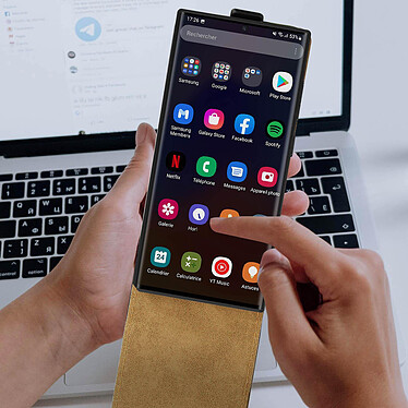 Acheter Avizar Étui pour Samsung Galaxy S23 Ultra Clapet Vertical Porte-carte Effet Cuir de Cheval  Noir