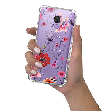 Evetane Coque Samsung Galaxy S9 anti-choc souple angles renforcés transparente Motif Fleurs Multicolores pas cher