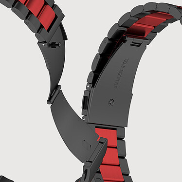 Acheter Avizar Bracelet pour Huawei Watch GT Runner / Watch GT 3 46mm Maille Acier Noir / Rouge