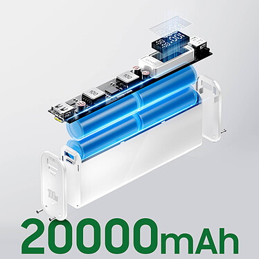 Acheter 4smarts Batterie de Secours 20000mAh 2x USB et USB C 100W  Lucid Block Blanc
