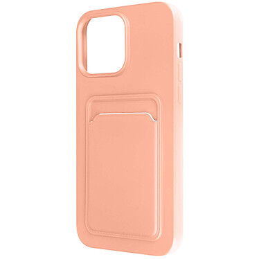 Avizar Coque pour iPhone 14 Pro Max Silicone Souple Porte-carte Fine Légère  rose