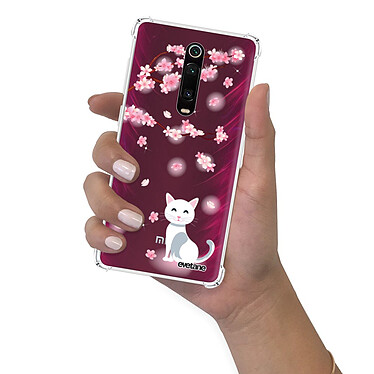Evetane Coque Xiaomi Mi 9T Pro anti-choc souple angles renforcés transparente Motif Chat et Fleurs pas cher