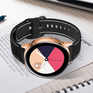 Avis Avizar Bracelet pour Galaxy Watch 5 / 5 Pro / 4 Silicone Coutures Bicolore  Noir / Blanc