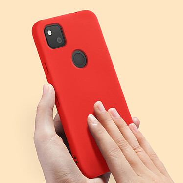 Avizar Coque Google Pixel 4A Silicone Semi-rigide Finition Soft Touch rouge pas cher