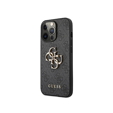 Guess Coque pour Apple iPhone 13 Pro PU 4G Big Gris