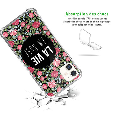 Avis Evetane Coque iPhone 11 anti-choc souple angles renforcés transparente Motif La Vie en Rose