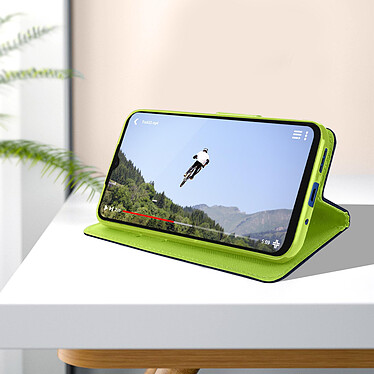 Acheter Avizar Étui pour Xiaomi Redmi 10A Simili Cuir Bicolore Portefeuille Fonction Support Vidéo  bleu et vert