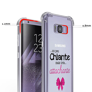 Avis Evetane Coque Samsung Galaxy S8 Plus anti-choc souple angles renforcés transparente Motif Un peu chiante tres attachante