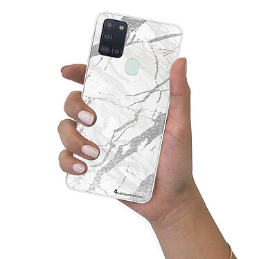 LaCoqueFrançaise Coque Samsung Galaxy A21S 360 intégrale transparente Motif Marbre gris Tendance pas cher