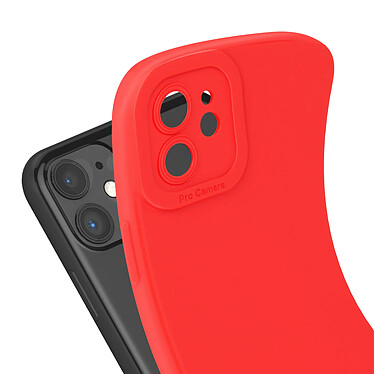 Avizar Coque pour iPhone 11 Silicone Mat Protection Caméra Rouge pas cher