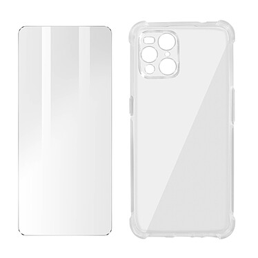 Avizar Pack Protection pour Oppo Find X3 Pro Coque Souple et Film Verre Trempé 9H Transparent