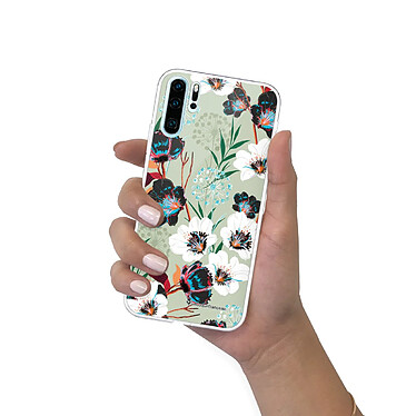 LaCoqueFrançaise Coque Huawei P30 Pro/ P30 Pro New Edition silicone transparente Motif Fleurs vert d'eau ultra resistant pas cher