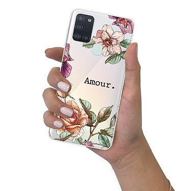 LaCoqueFrançaise Coque Samsung Galaxy A21S 360 intégrale transparente Motif Amour en fleurs Tendance pas cher