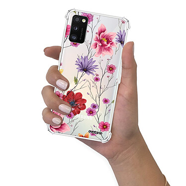 Evetane Coque Samsung Galaxy A41 anti-choc souple angles renforcés transparente Motif Fleurs Multicolores pas cher
