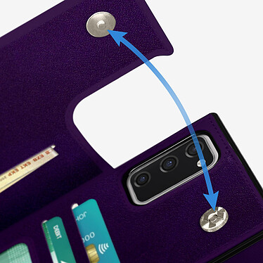 Avizar Coque Cordon Samsung S20 FE avec Porte-cartes Support Vidéo Lanière violet foncé pas cher