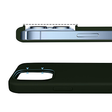 Avizar Coque iPhone 13 Pro Compatible Magsafe Finition Soft-Touch vert foncé pas cher