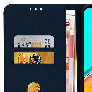 Avizar Étui pour Xiaomi Redmi 9 Clapet Portefeuille Support Vidéo  Bleu Nuit pas cher