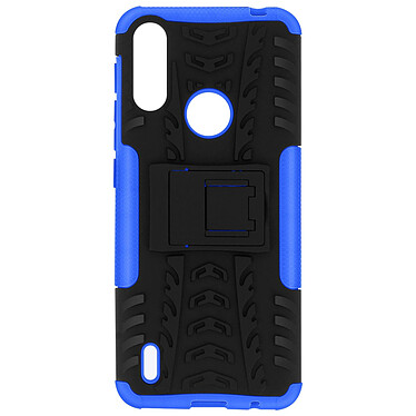Avizar Coque Motorola Moto E7i Power Protection Bi-matière avec Béquille Support Bleu