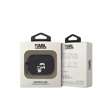 Avis Karl Lagerfeld Coque pour Airpods Pro 2 NFT Anti-choc en Silicone avec Anneau Noir