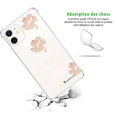 Avis LaCoqueFrançaise Coque iPhone 12 mini Silicone antichocs Solides coins renforcés  transparente Motif Fleurs Blanches