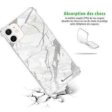 Avis LaCoqueFrançaise Coque iPhone 12 mini anti-choc souple angles renforcés transparente Motif Marbre gris