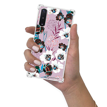 LaCoqueFrançaise Coque Samsung Galaxy Note 10 anti-choc souple angles renforcés transparente Motif Fleurs parme pas cher