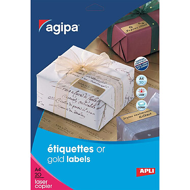 APLI Etui 1300 Étiquettes Laser/Copieur, 21,2mm x 38,1mm, Or