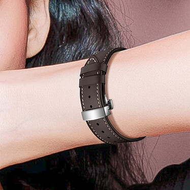 Avis Avizar Bracelet pour Galaxy Watch 5 / 5 Pro / 4 Cuir véritable Boucle Papillon  marron