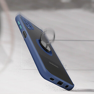 Acheter Avizar Coque Samsung Galaxy A12 Bi-matière Bague Métallique Fonction Support bleu